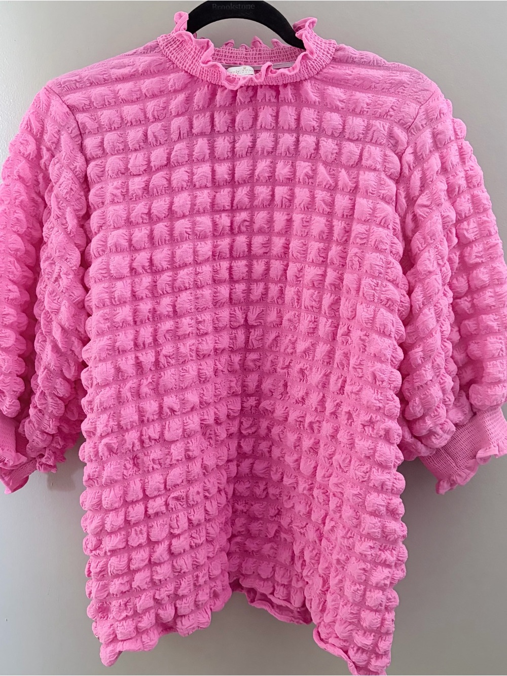 Simply Southern Pink Popcorn Bubble Knit Blouse - Size L